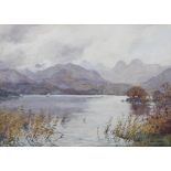 Alfred Heaton Copper (1864-1929)Langdale Pikes from WindermereWatercolourSigned lower right10.5 x