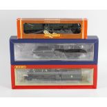 A box containing a selection of eight 00 gauge model railway locomotives, to include Hornby 'British