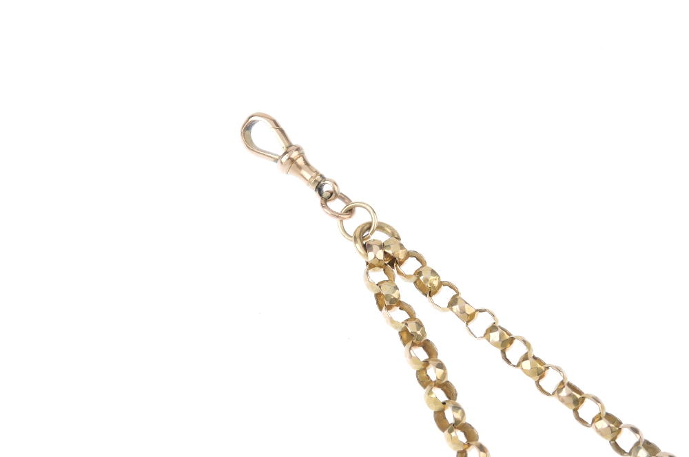 A late Victorian gold longuard chain, circa 1880. Designed as a series of faceted belcher-links, - Image 2 of 3