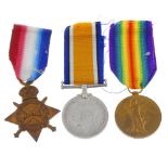 Great War Trio, 1914-15 Star, British War Medal 1914-20, Victory Medal, named to '44481 Pte. J.