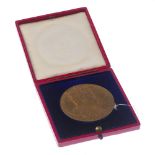 Edward VII, Coronation 1902, official bronze medal by GW de Saulles, 56mm, in Royal Mint case of