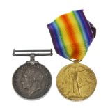 Great War Pair, British War Medal 1914-20, Victory Medal, named to '119385 Pte. R.L. Ferguson. R.A.