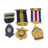 RAOB, gilt-metal jewels (3), together with Order of Oddfellows silver jewels. (4).