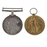 Great War medal pair, British War Medal 1914-20, Victory Medal named to '2059 Pte. A. E. Stafford.