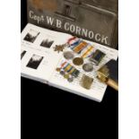 Great War medal group to Captain Walter Beale Cornock together with an extensive Cornock and Beale.