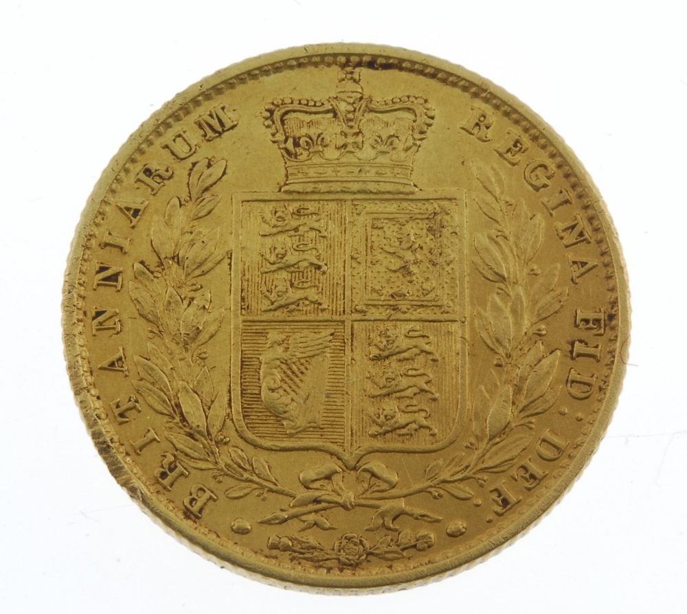 Victoria, Sovereign 1852, Roman I in date, young head, rev. shield (S 3852C). Very fine. Very fine. - Image 2 of 2