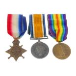 Great War Trio, 1914-15 Star, British War Medal 1914-20, Victory Medal, named to '62641 Pte. H. M.