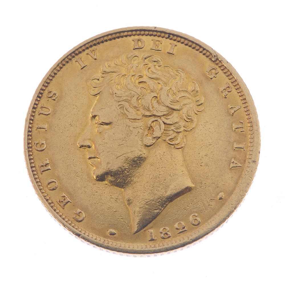 George IV, Sovereign 1826 (S 3801). Almost very fine. Almost very fine.