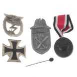 WWII, German group of medals, Iron Cross 1939 marked L/57, Ground Assault badge, Narvik campaign