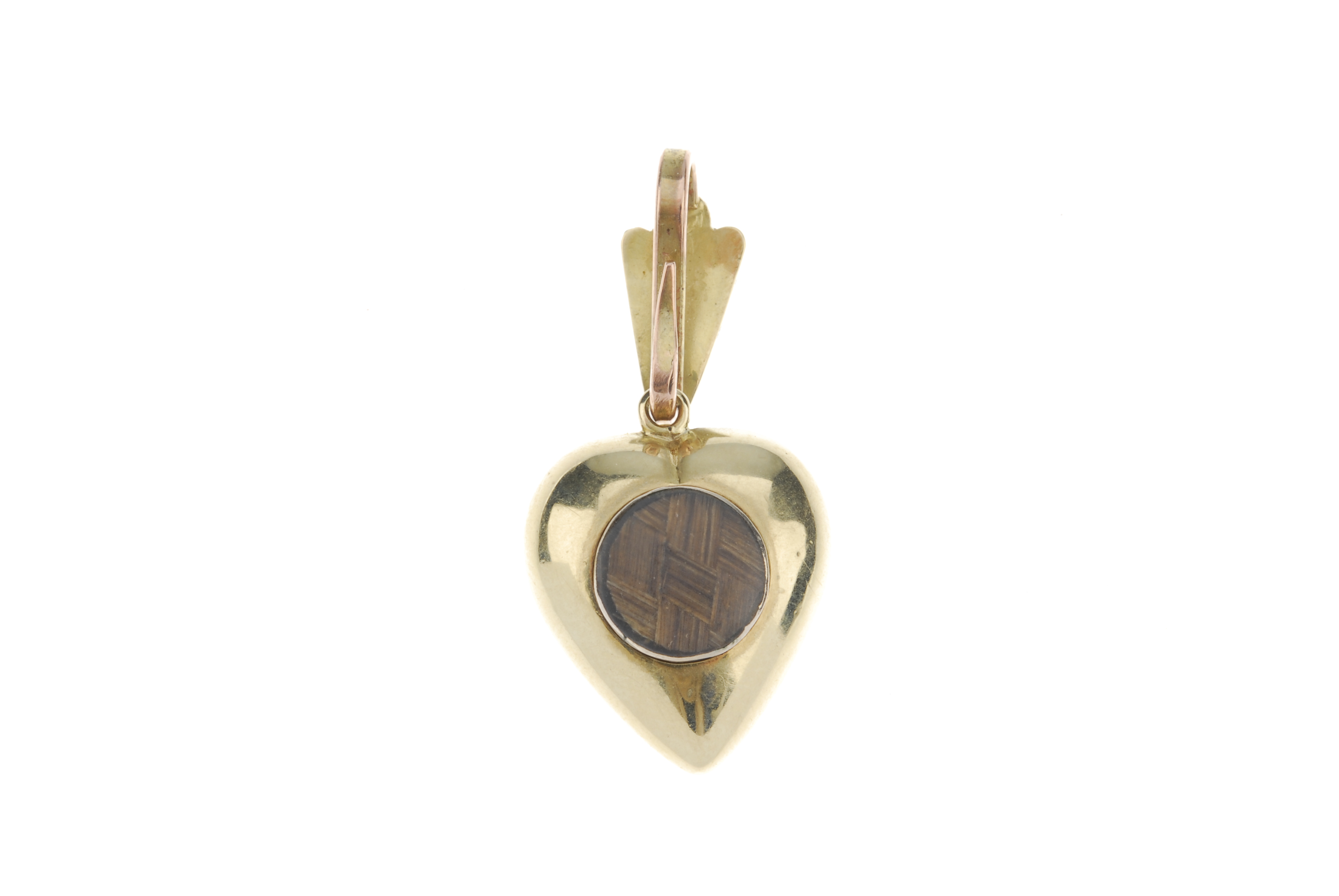 A late Victorian enamel and diamond heart-shape memorial pendant. The heart-shape pendant with - Image 2 of 2
