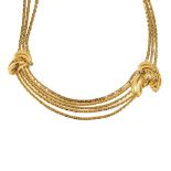 GROSSE - a necklace and matching ear clips. The necklace designed as a central five row swag of