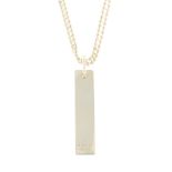 GUCCI - a pendant. Designed as a rectangular pendant suspended from a bead-link chain to the