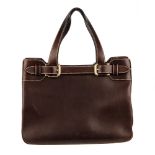 BALLY - a brown leather handbag.