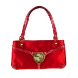 GUCCI - a mini red satin handbag.