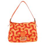 FENDI - an embroidered Mama Flap handbag.