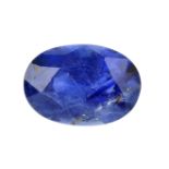 An oval-shape sapphire, weighing 1.87cts. Accompanied by an Identification result card, dated 3rd of