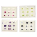 A selection of gemstones, to include vari-shape emerald and sapphire, together with further