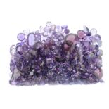 A selection of gemstones, to include amethyst, rose quartz and paste. Total weight 509.5gms. Some