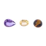 A selection of gemstones. Some gemstones possibly paste, composite, treated or synthetic. Some