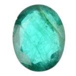 A selection of gemstones. To include an emerald weighing 1.83cts, together with fruther vari-shape