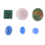 A selection of gemstones. Some gemstones possibly paste, composite, treated or synthetic. Due to the