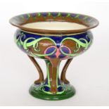 A late Foley Shelley Intarsio pedestal bowl decorated in the Art Nouveau style with repeat pattern