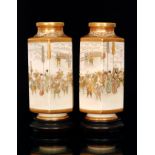 A pair of late 19th to early 20th Century Japanese Satsuma vases,