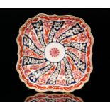 A late 18th Century First Period Worcester square dish decorated in the Queen Charlotte pattern,