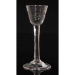 An 18th Century dram glass circa 1750,