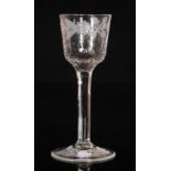 An 18th Century Jacobite drinking glass circa 1745,