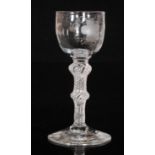 An 18th Century drinking glass circa 1755,