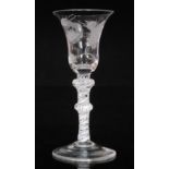 An 18th Century Jacobite drinking glass circa 1765,