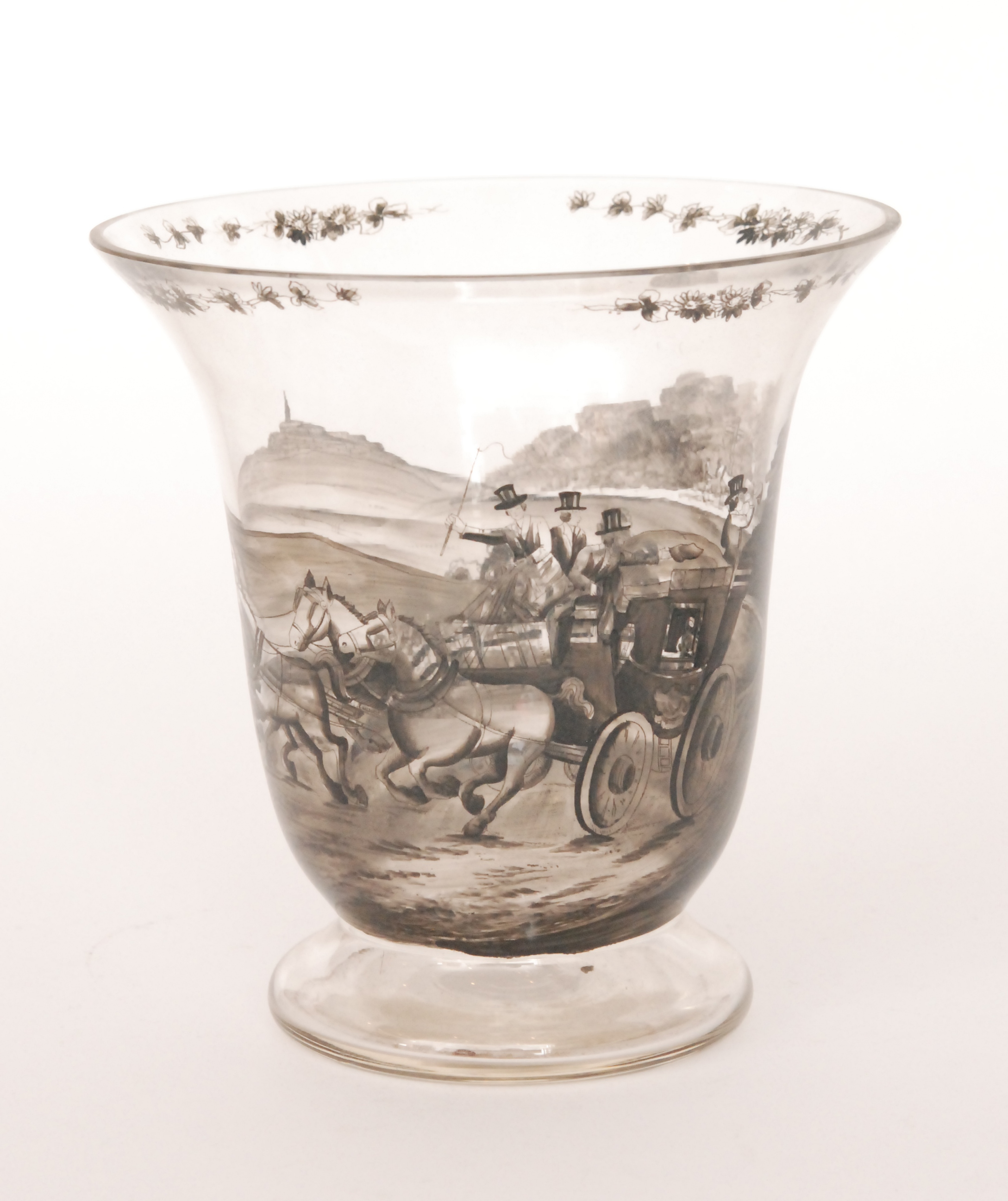 An early 20th Century Bohemian crystal glass vase by Josef Lenhardt of Steinschonau,