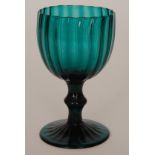 An 18th Century deep green wine glass circa 1780,