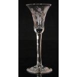 An 18th Century Jacobite drinking glass circa 1750,