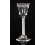 An 18th Century drinking glass circa 1755,