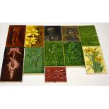 Eleven assorted panel tiles to include four Sherwin & Cotton portrait tiles - Lloyd George,