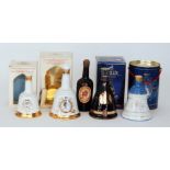 Four assorted boxed with contents Wade 'Bells Whisky' bells celebrating 50 years of the reign of