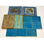 A collection of assorted Pilkington's tiles to include two framed panels with lustre and panel