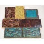 A collection of assorted late 19th Century tiles to include two 6" William de Morgan plastic clay