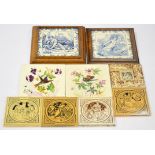 Ten assorted Minton tiles to include two 8" Helen Miles Midsummer Nights Dream examples - Lysander