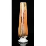 Legras - A large early 20th Century winter landscape glass vase of footed compressed sleeve form,