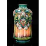 A Moorcroft Pottery Design Trial by Philip Gibson vase of high shouldered form decorated with