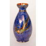 A 1920s Wedgwood Ordinary Lustre vase designed by Daisy Makeig Jones and decorated with gilt and