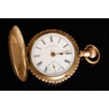 A gold plated American Waltham full hunter gentleman's pocket watch,