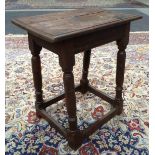 A late 17th to early 18th Century oak joint stool,