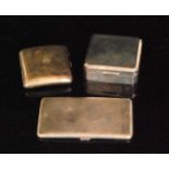 Two hallmarked silver rectangular cigarette cases, one engine turned, the other plain,