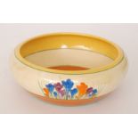 A Clarice Cliff shape 55 fruit bowl circa 1930 hand painted with sprays of crocus flowers between