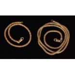 A Continental 18ct three tone rope twist necklace and bracelet set, total weight 18g,