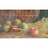 ERNEST GABRIEL MITCHELL, RBSA (1859-1928) - Apples in a basket, watercolour, signed and dated 1890,